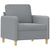 3 Piece Sofa Set with Pillows Light Grey Fabric