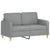 4 Piece Sofa Set with Pillows Light Grey Fabric