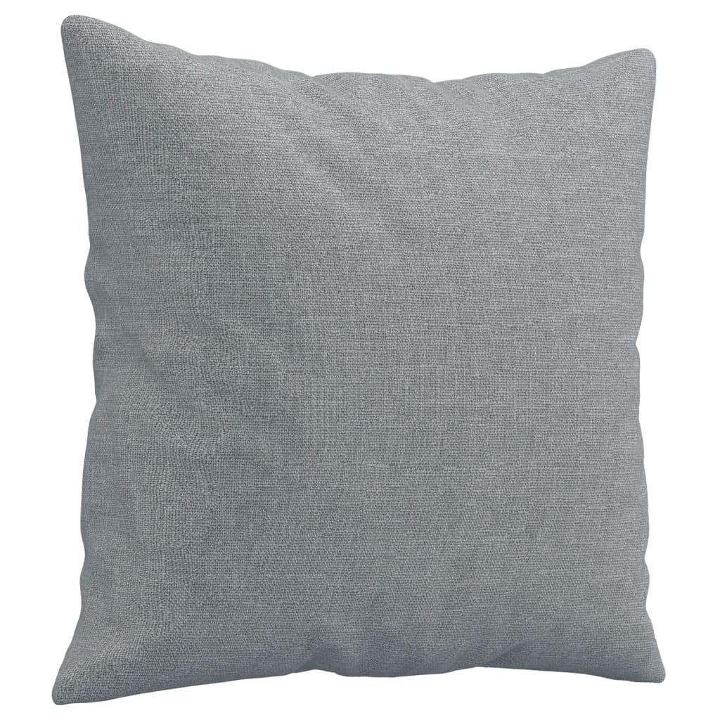 4 Piece Sofa Set with Pillows Light Grey Fabric