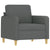4 Piece Sofa Set with Pillows Dark Grey Fabric