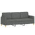 4 Piece Sofa Set with Pillows Dark Grey Fabric