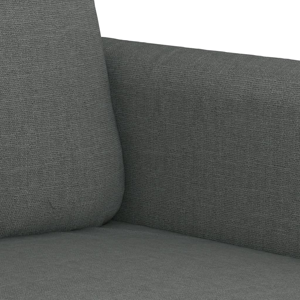4 Piece Sofa Set with Pillows Dark Grey Fabric