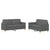 2 Piece Sofa Set with Cushions Dark Grey Fabric