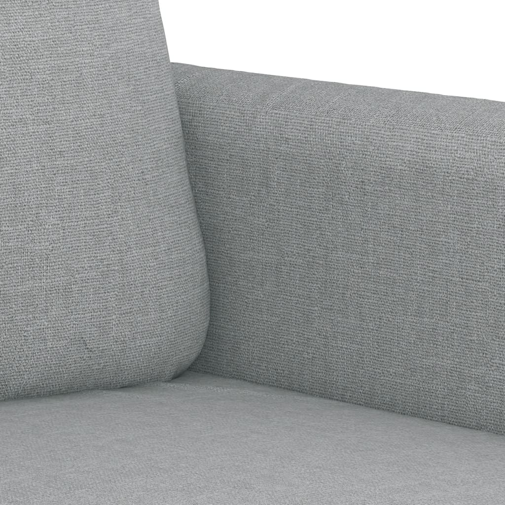 3 Piece Sofa Set with Pillows Light Grey Fabric