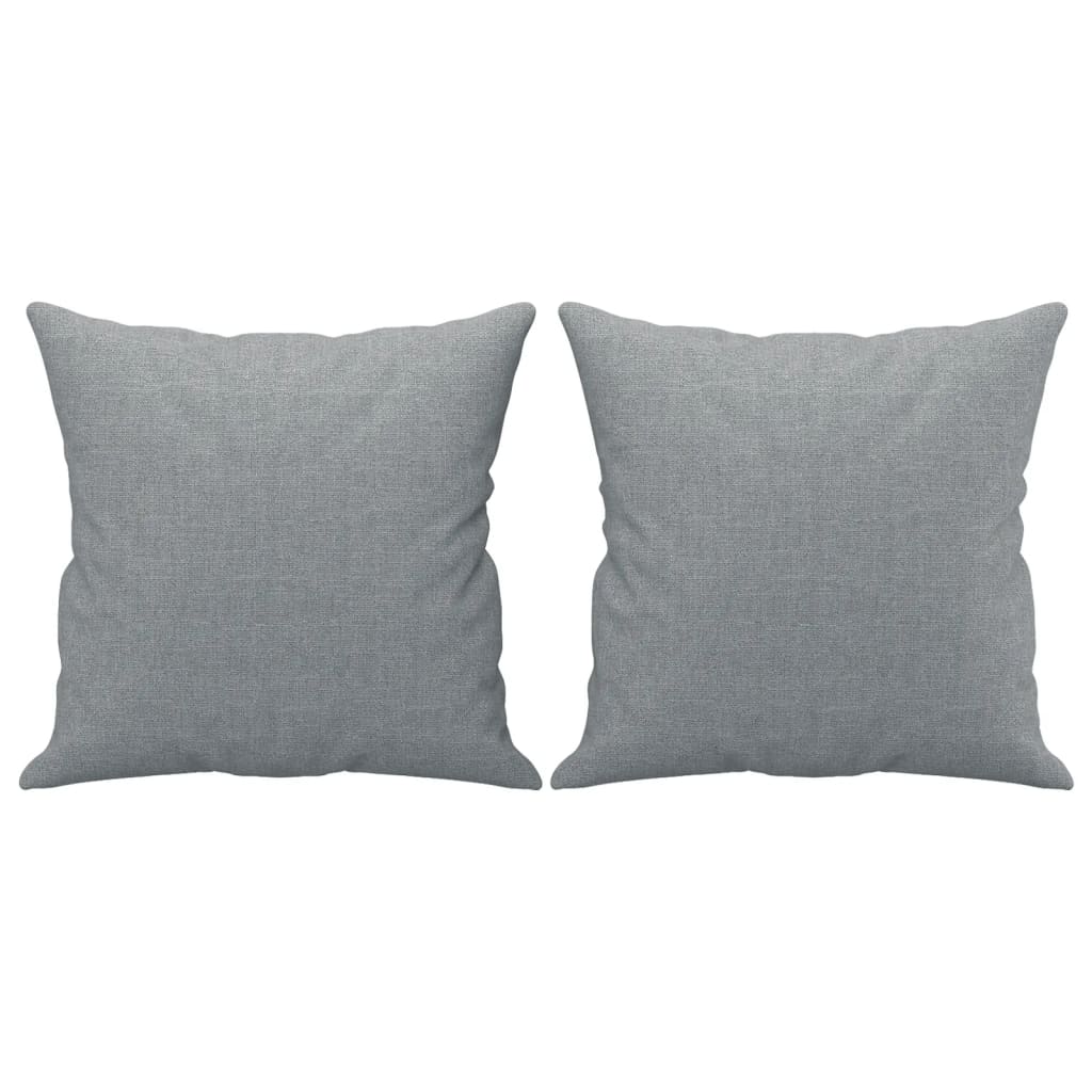 3 Piece Sofa Set with Pillows Light Grey Fabric