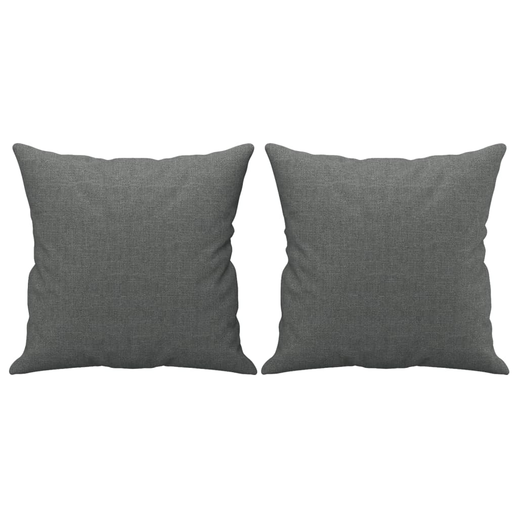 3 Piece Sofa Set with Pillows Dark Grey Fabric