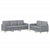 2 Piece Sofa Set with Cushions Light Grey Fabric