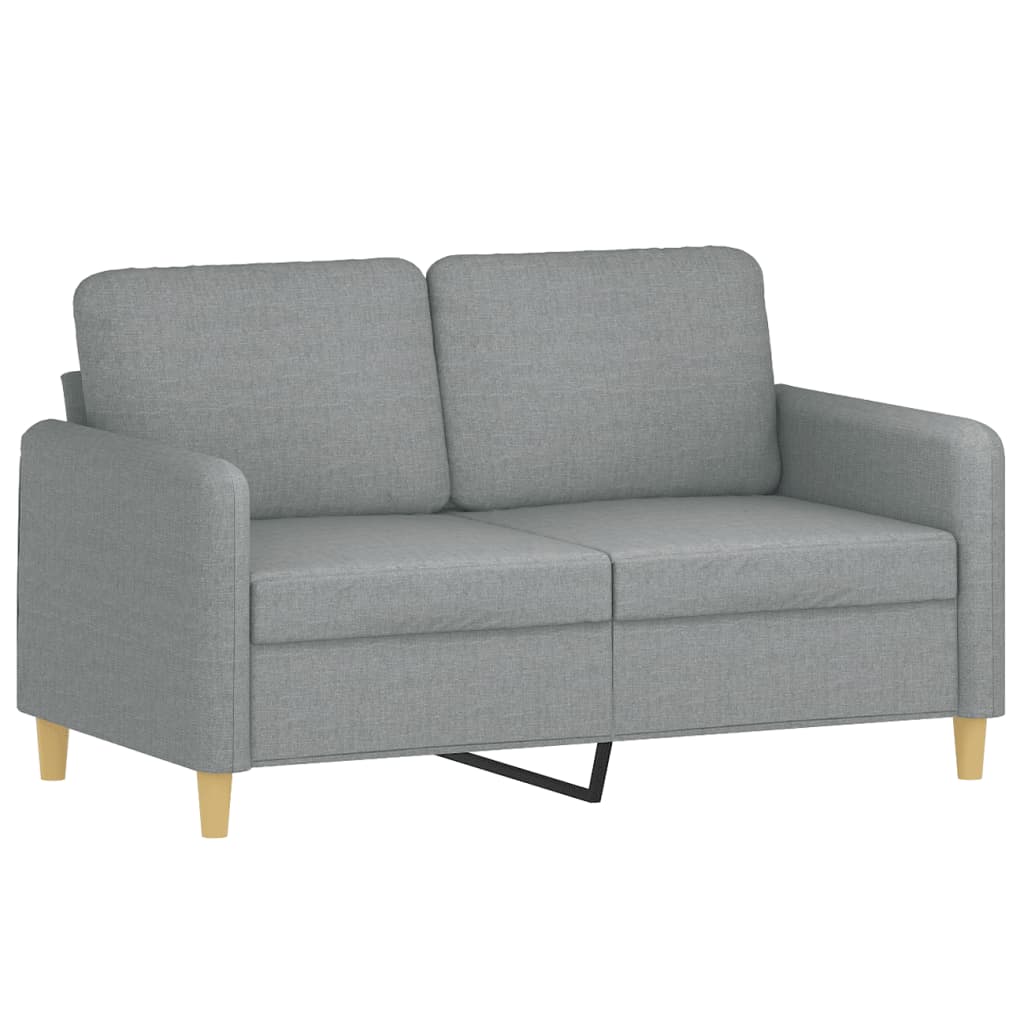 2 Piece Sofa Set with Cushions Light Grey Fabric