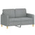 2 Piece Sofa Set with Cushions Light Grey Fabric