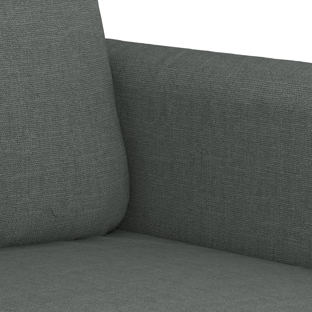 2 Piece Sofa Set with Cushions Dark Grey Fabric