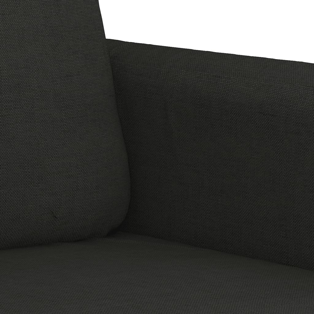 2 Piece Sofa Set with Cushions Black Fabric