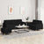 3 Piece Sofa Set with Cushions Black Fabric