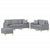 3 Piece Sofa Set with Pillows Light Grey Fabric