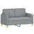 3 Piece Sofa Set with Pillows Light Grey Fabric