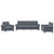 3 Piece Sofa Set with Cushions Dark Grey Velvet