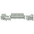 4 Piece Sofa Set with Cushions Light Grey Velvet