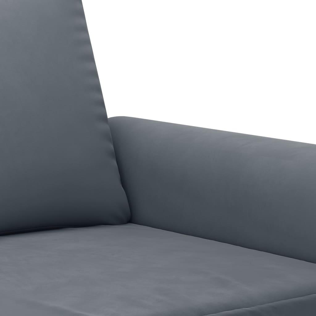 4 Piece Sofa Set with Cushions Dark Grey Velvet