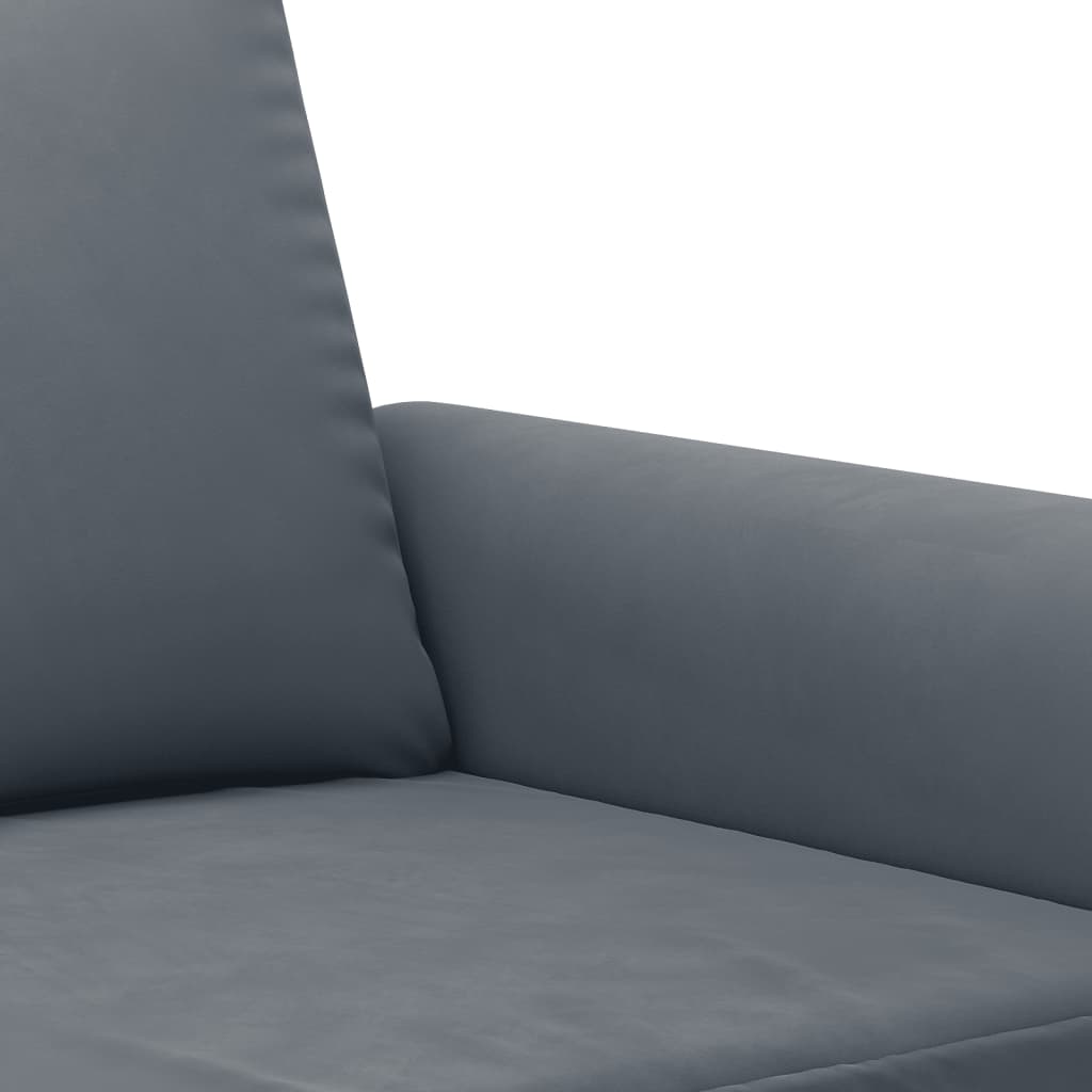 4 Piece Sofa Set with Pillows Dark Grey Velvet