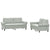 2 Piece Sofa Set with Cushions Light Grey Velvet