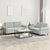 2 Piece Sofa Set with Cushions Light Grey Velvet