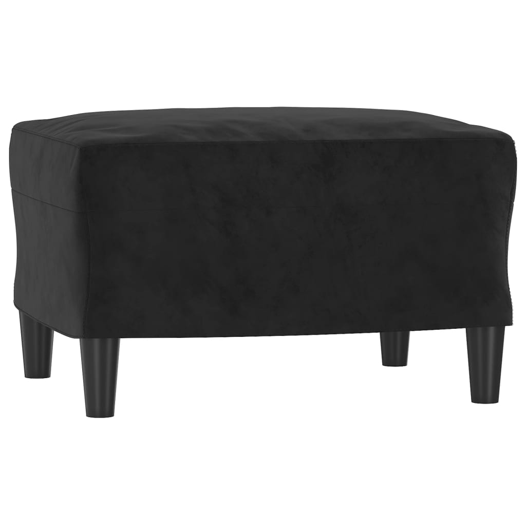 3 Piece Sofa Set with Cushions Black Velvet