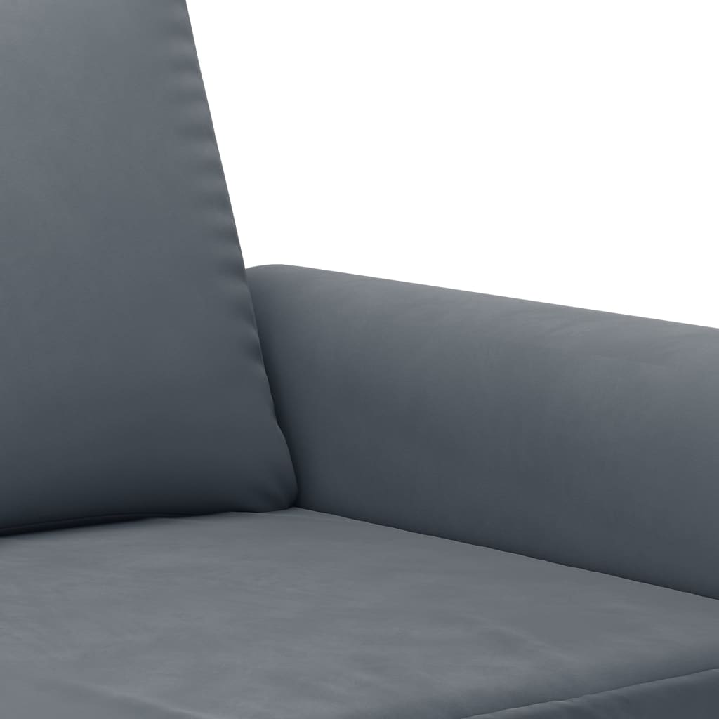 3 Piece Sofa Set with Pillows Dark Grey Velvet