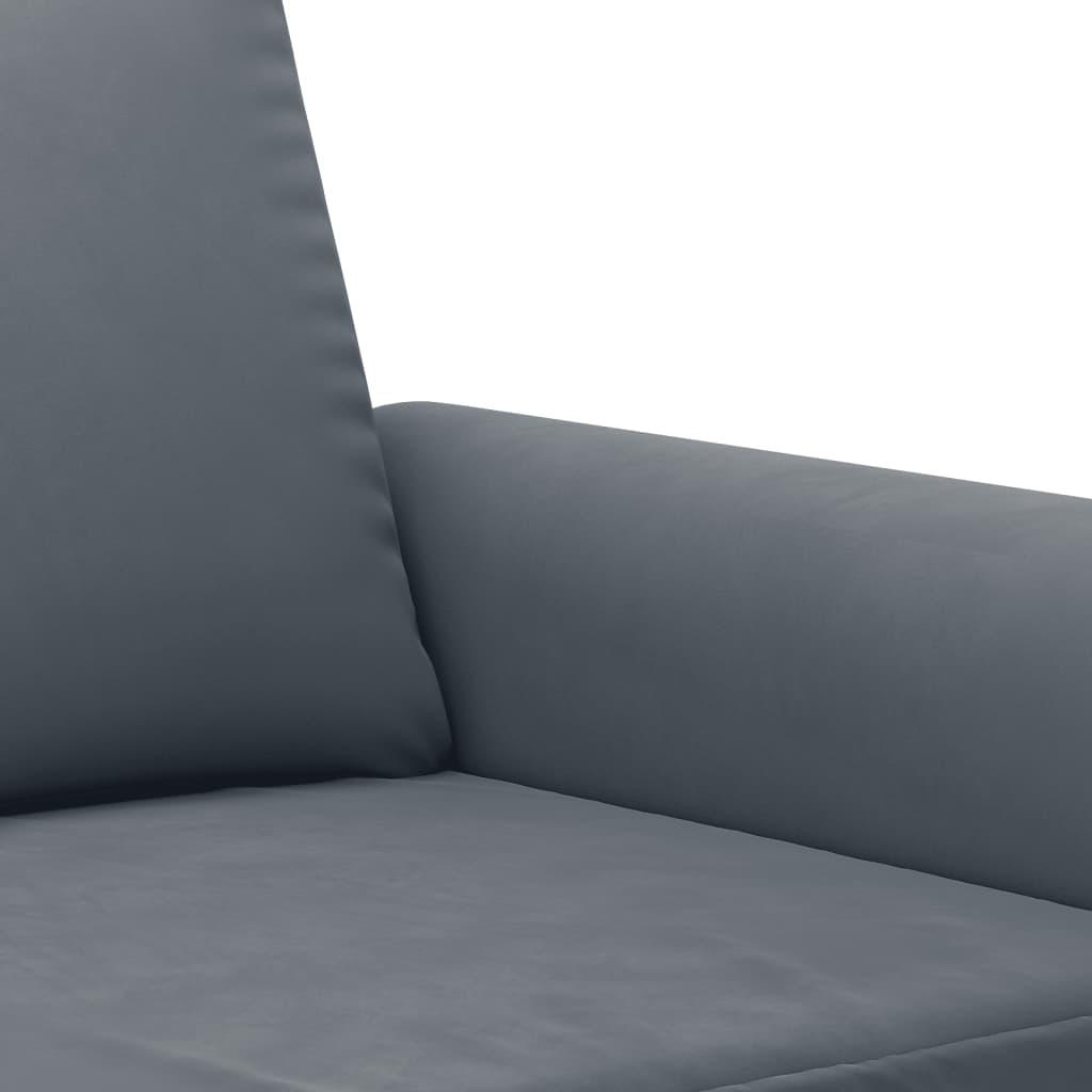 2 Piece Sofa Set with Cushions Dark Grey Velvet
