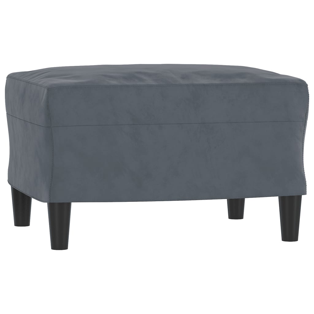 3 Piece Sofa Set with Cushions Dark Grey Velvet