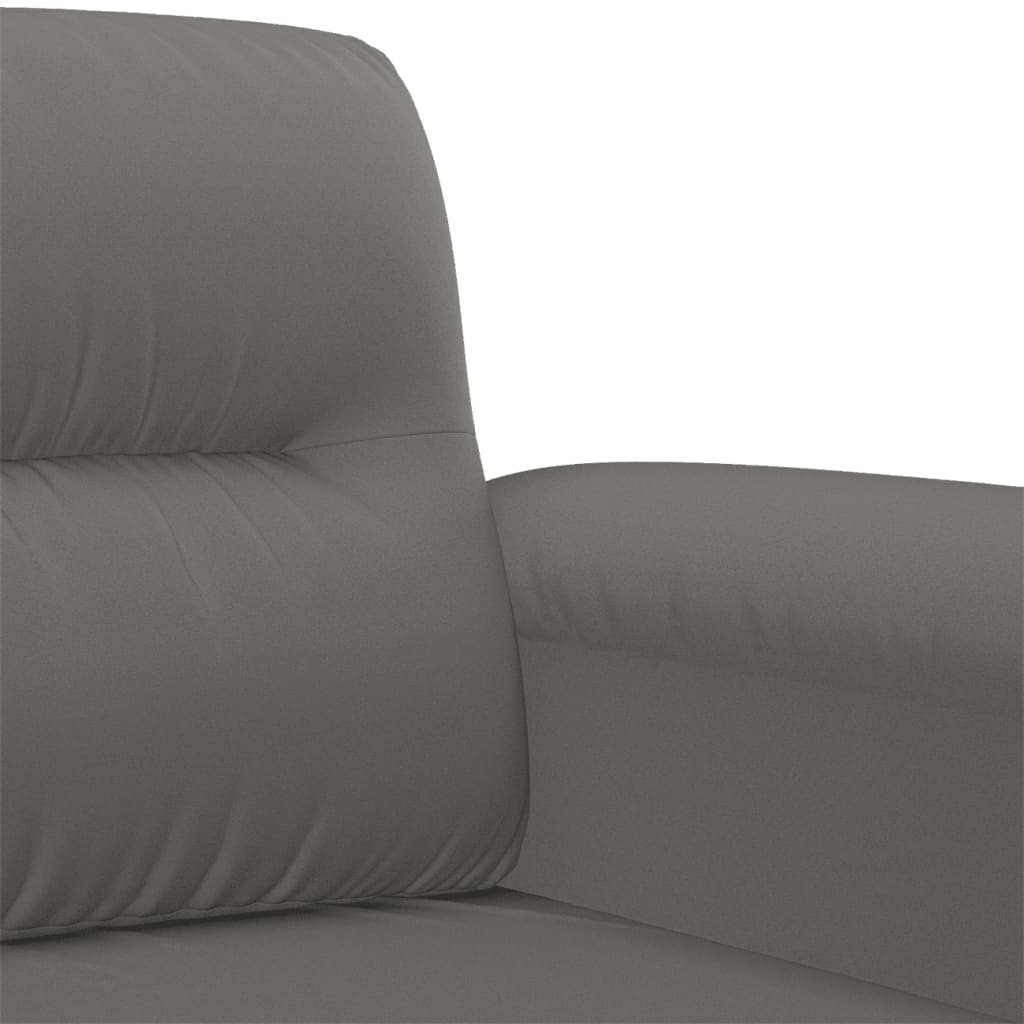 3 Piece Sofa Set with Pillows Dark Grey Microfibre Fabric