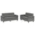 2 Piece Sofa Set with Cushions Dark Grey Microfibre Fabric