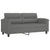 2 Piece Sofa Set with Cushions Dark Grey Microfibre Fabric