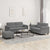 3 Piece Sofa Set with Cushions Dark Grey Microfibre Fabric