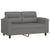 2 Piece Sofa Set with Cushions Dark Grey Microfibre Fabric