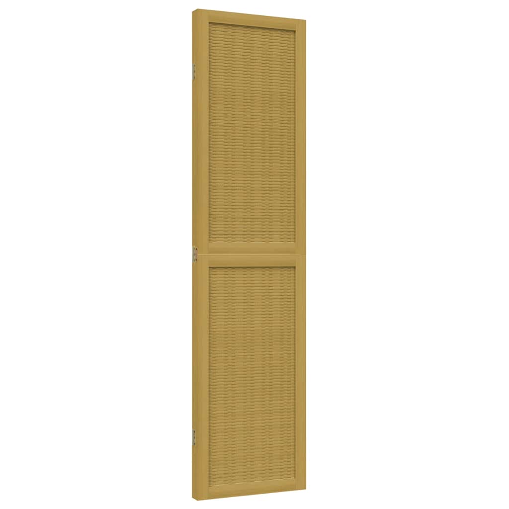 Room Divider 3 Panels Brown Solid Wood Paulownia