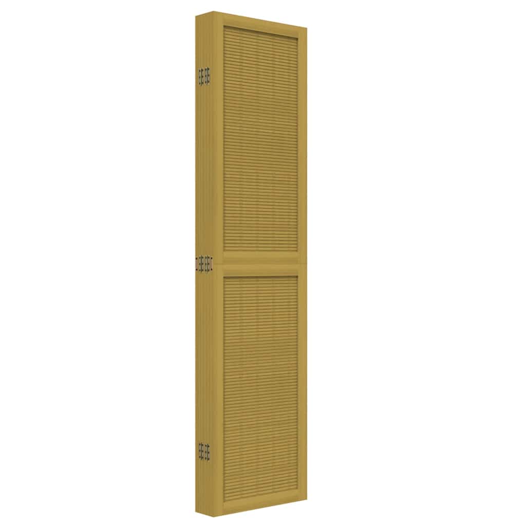 Room Divider 6 Panels Brown Solid Wood Paulownia