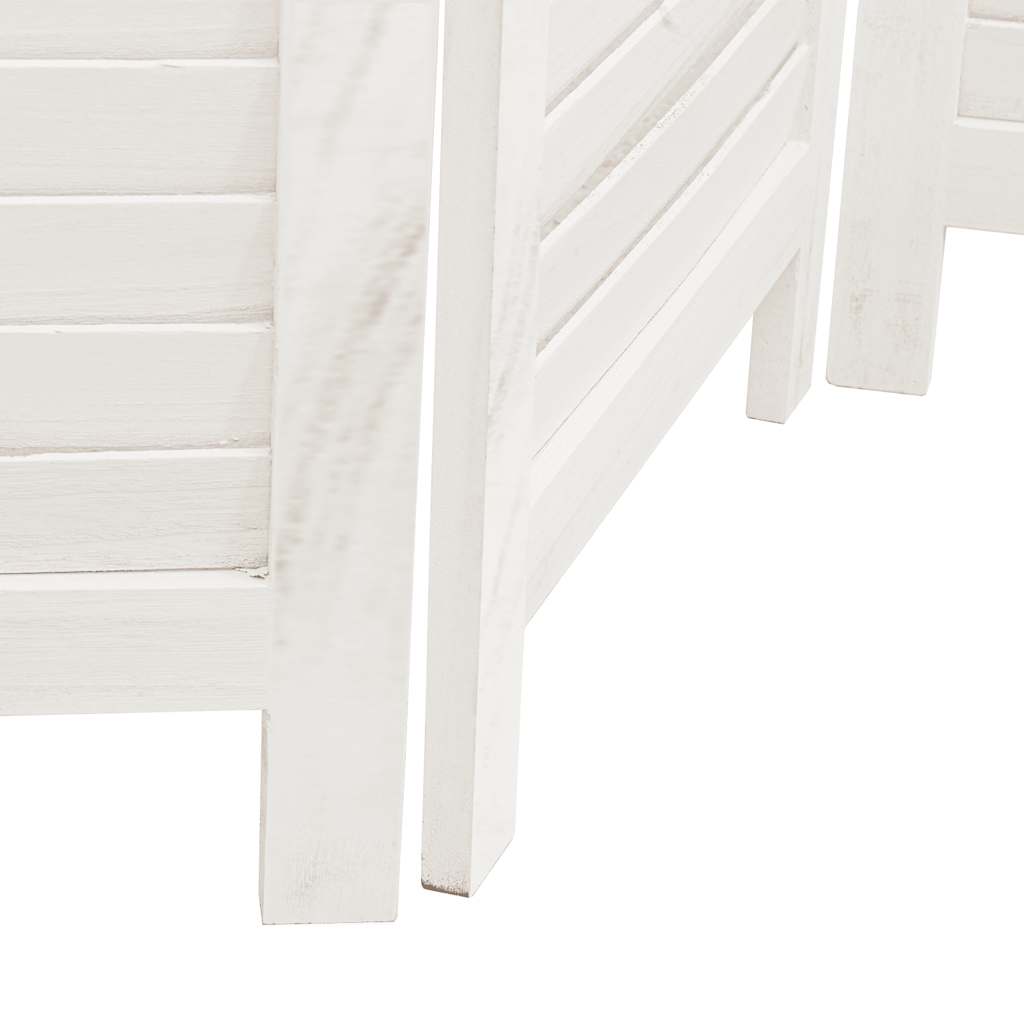 Room Divider 6 Panels White Solid Wood Paulownia
