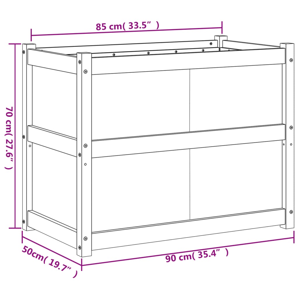 Garden Planter 90x50x70 cm Impregnated Wood Pine