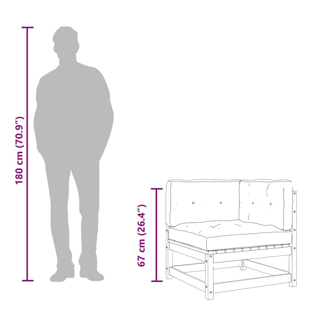 Garden Sofas Corner with Cushions 2 pcs Impregnated Wood Pine