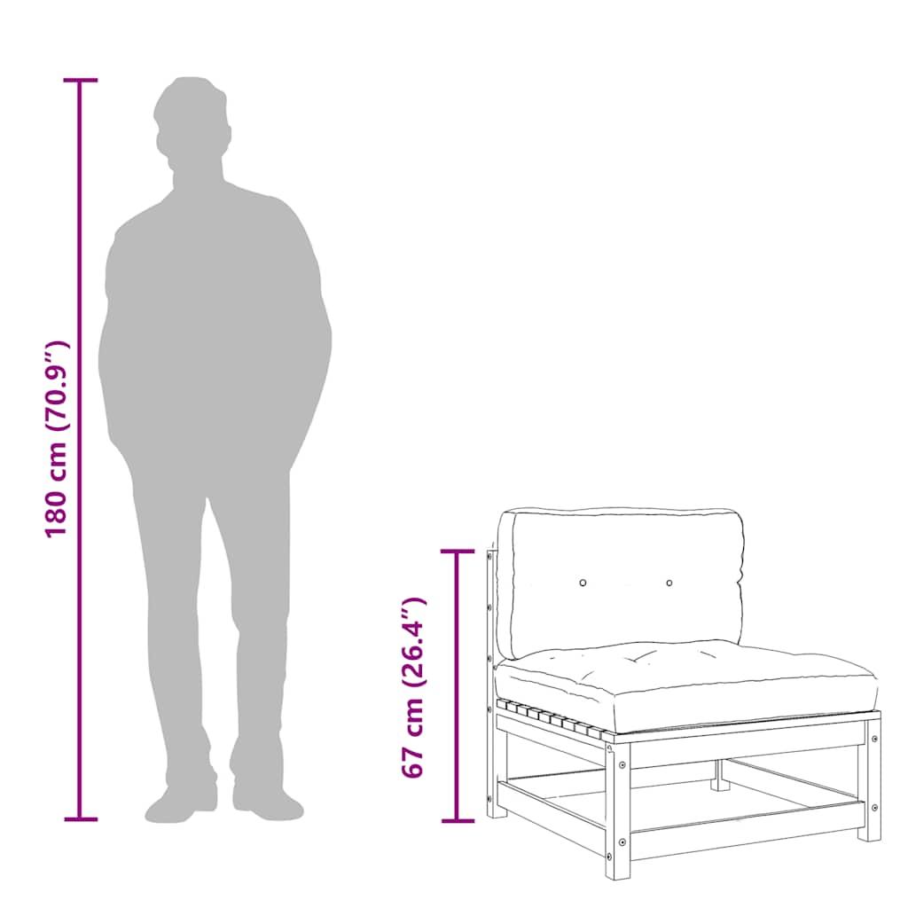 Garden Sofas Armless with Cushions 2 pcs Impregnated Wood Pine