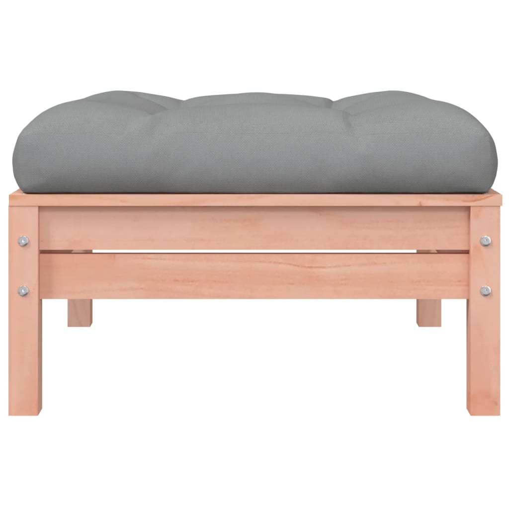 Garden Footstool with Cushion Solid Wood Douglas