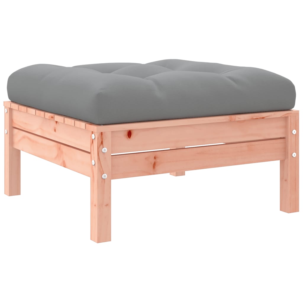 Garden Footstool with Cushion Solid Wood Douglas