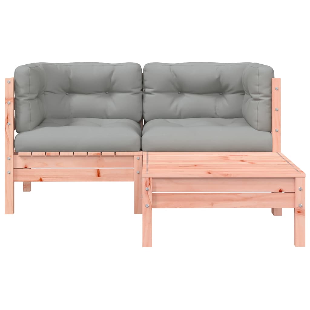 Garden Sofa with Cushions and Footstool 2-Seater
