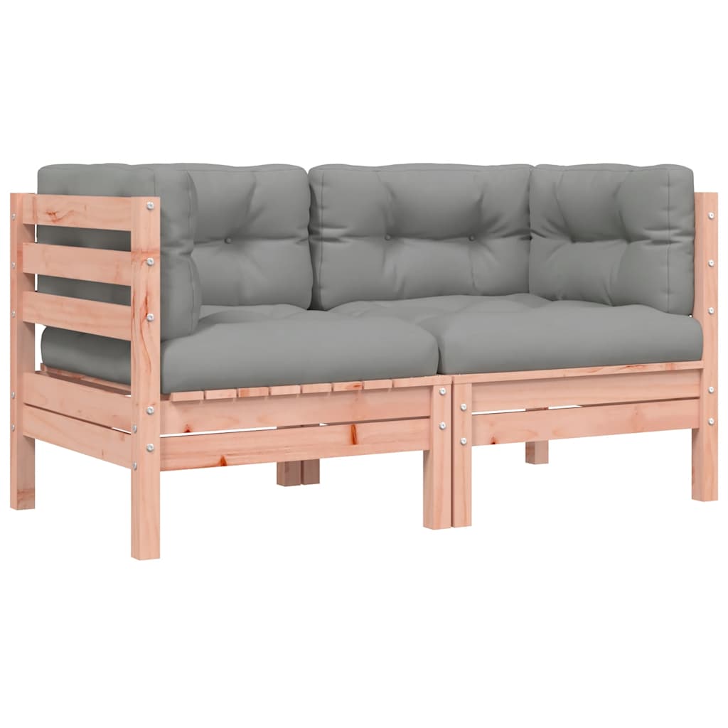 Garden Sofa with Cushions and Footstool 2-Seater