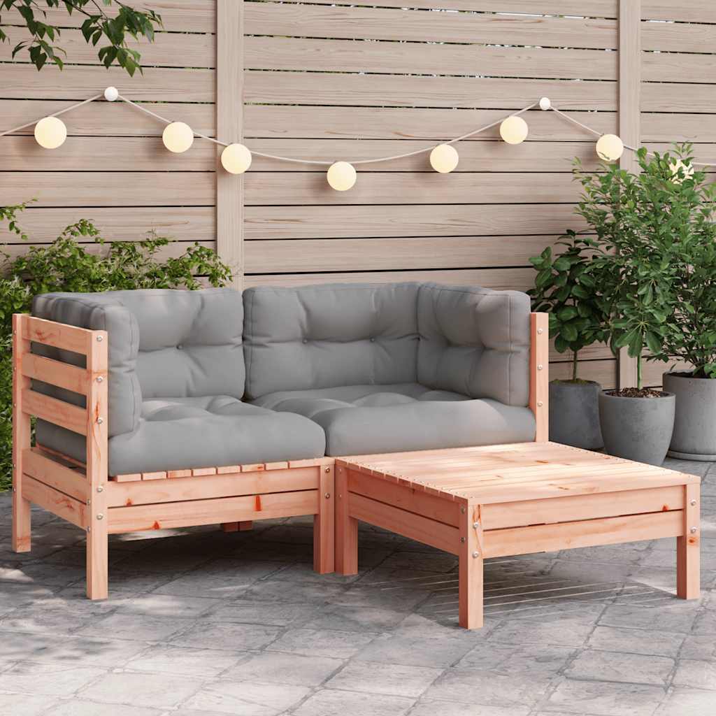 Garden Sofa with Cushions and Footstool 2-Seater