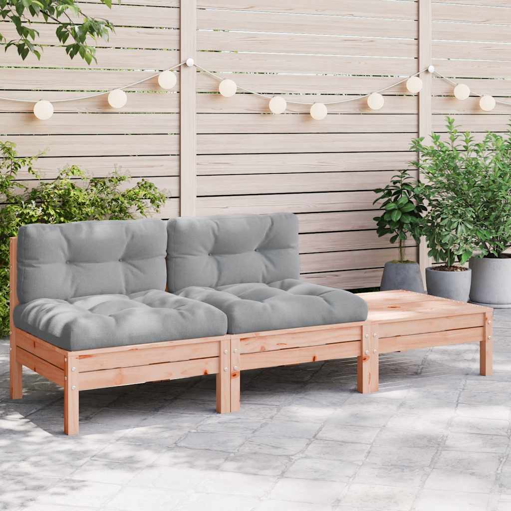 Garden Sofa with Cushions and Footstool 2-Seater