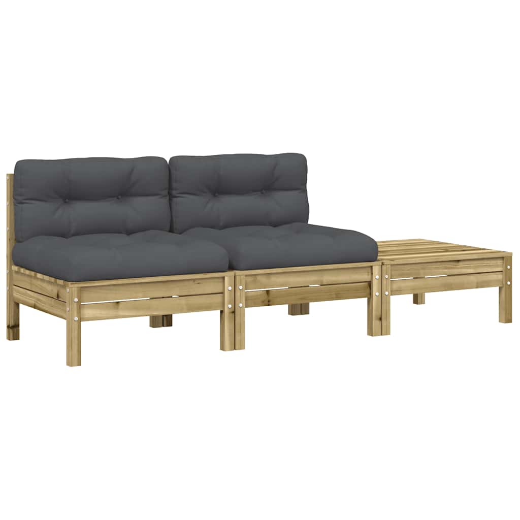 Garden Sofa with Cushions and Footstool 2-Seater