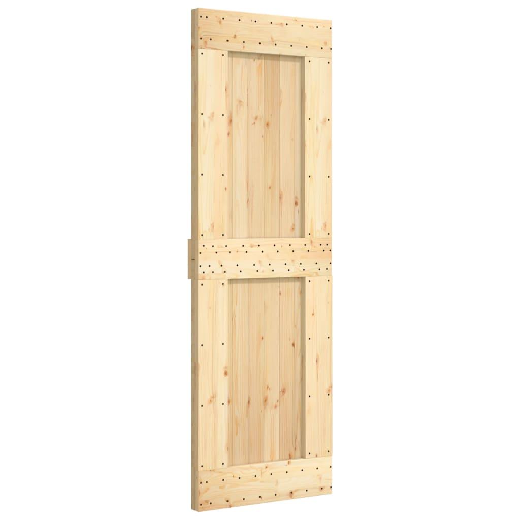 Sliding Door with Hardware Set 70x210 cm Solid Wood Pine