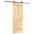 Sliding Door with Hardware Set 80x210 cm Solid Wood Pine