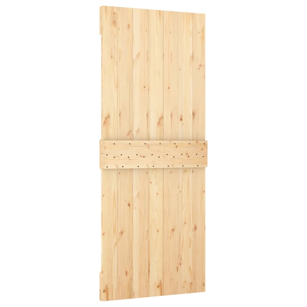 Sliding Door with Hardware Set 85x210 cm Solid Wood Pine