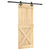 Sliding Door with Hardware Set 80x210 cm Solid Wood Pine